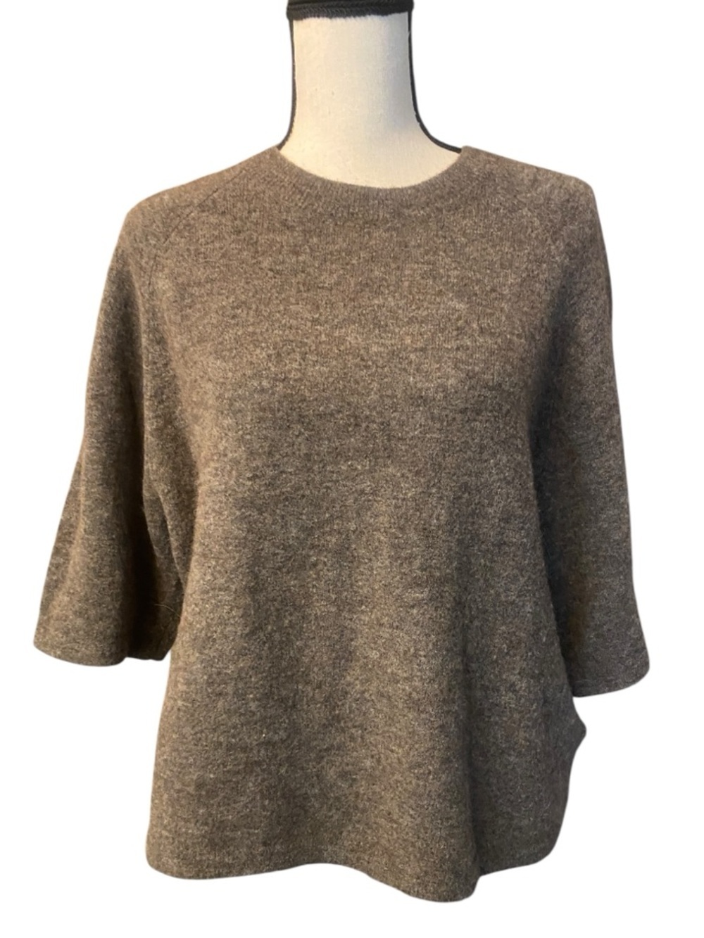 & Other Stories Women’s Brown Alpaca Wool Short Sleeve Classic Knit Sweater M